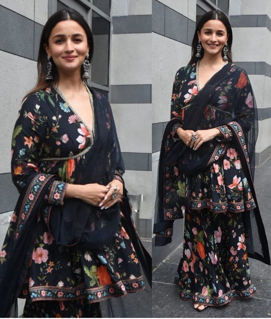 Alia bhatt black suit best sale