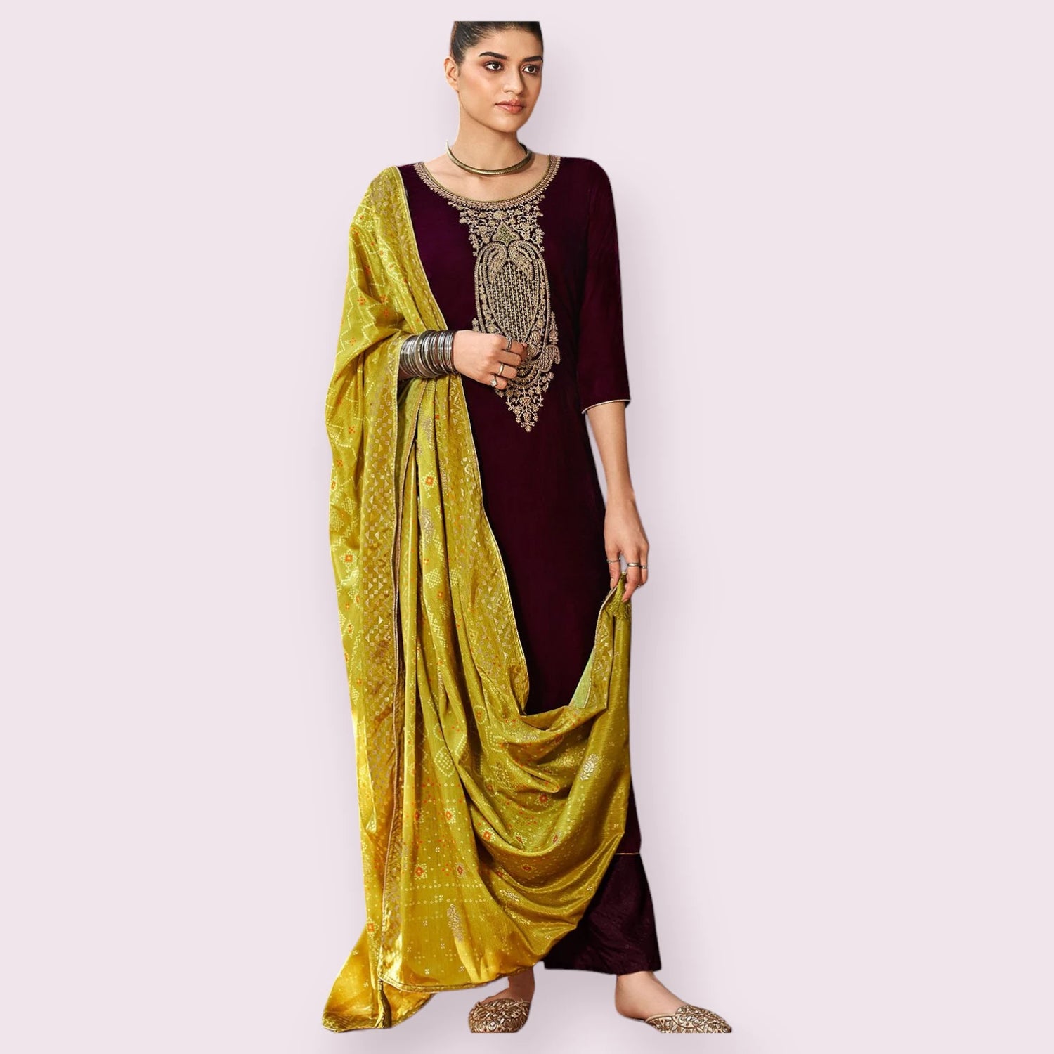 Velvet Palazzo Salwar Suits