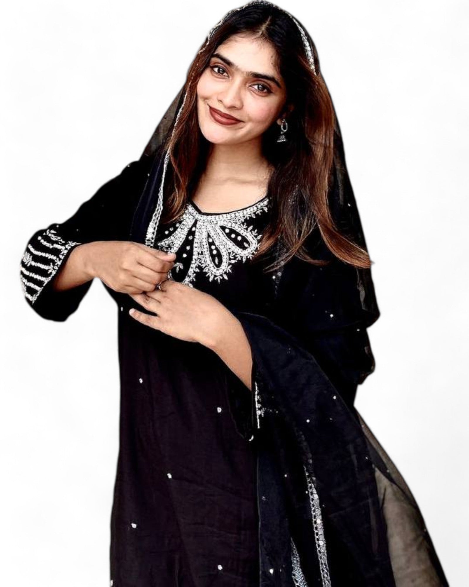 Black stylish embroidered pakistani palazzo suit