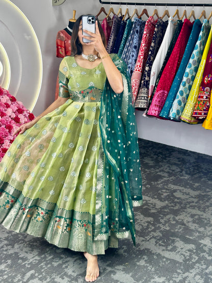 Kota silk jacquard work wedding anarkali suit