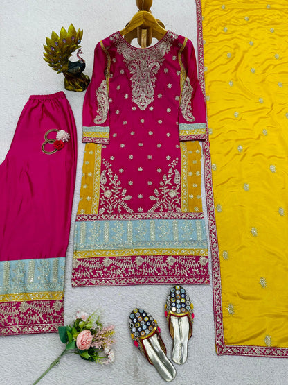 Pink designer wedding sharara suit