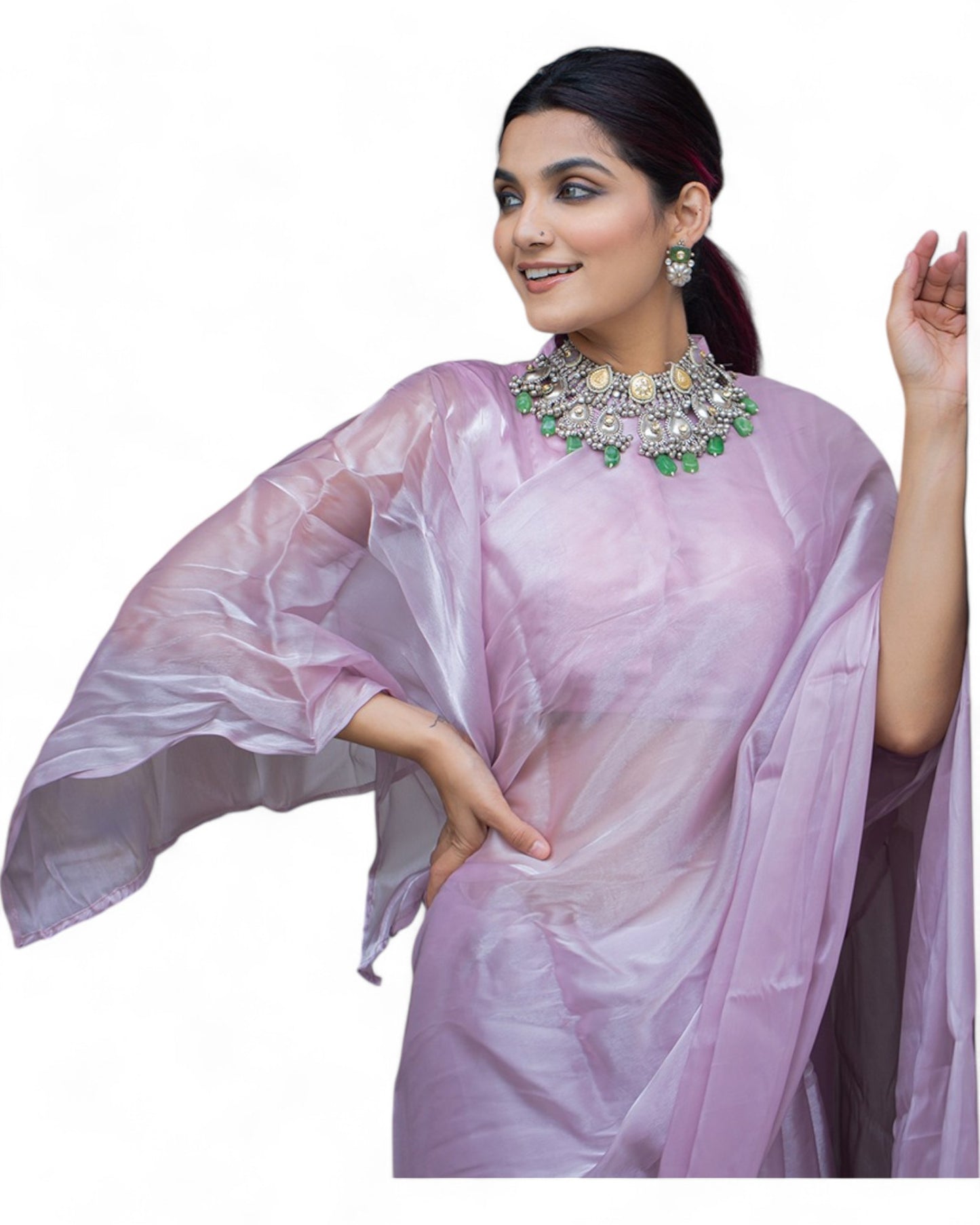 Lavender Jimi Silk Stylish Festival Saree