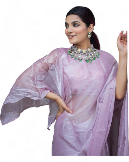 Lavender Jimi Silk Stylish Festival Saree