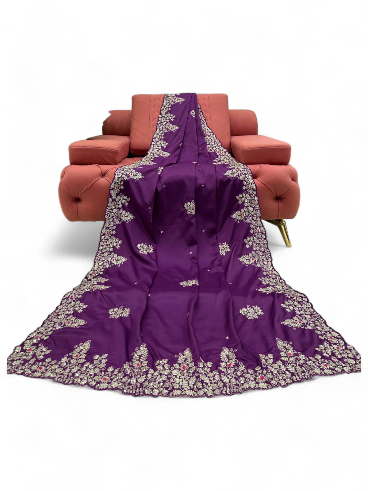 Purple stylish designer jimmy chu saree