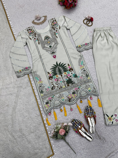 White designer work pakistani salwar suit