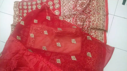 aliya bhatt queen beauty red craft lehenga