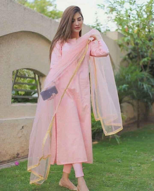 Baby pink cotton suit