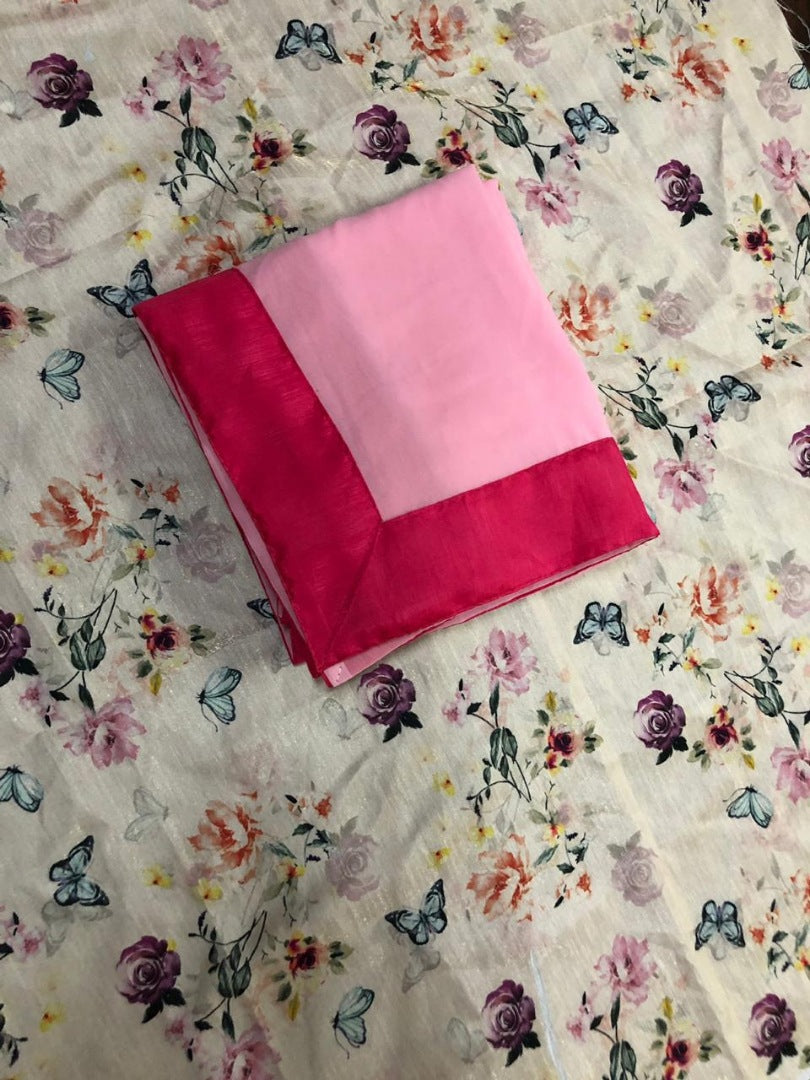 baby pink georgette partywear saree