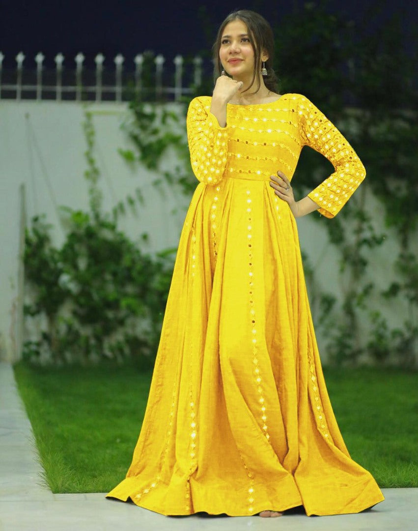 Beautiful banglory satin partywear gown