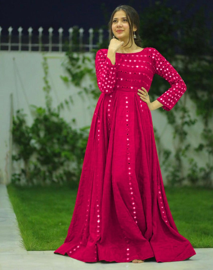 Beautiful banglory satin partywear gown