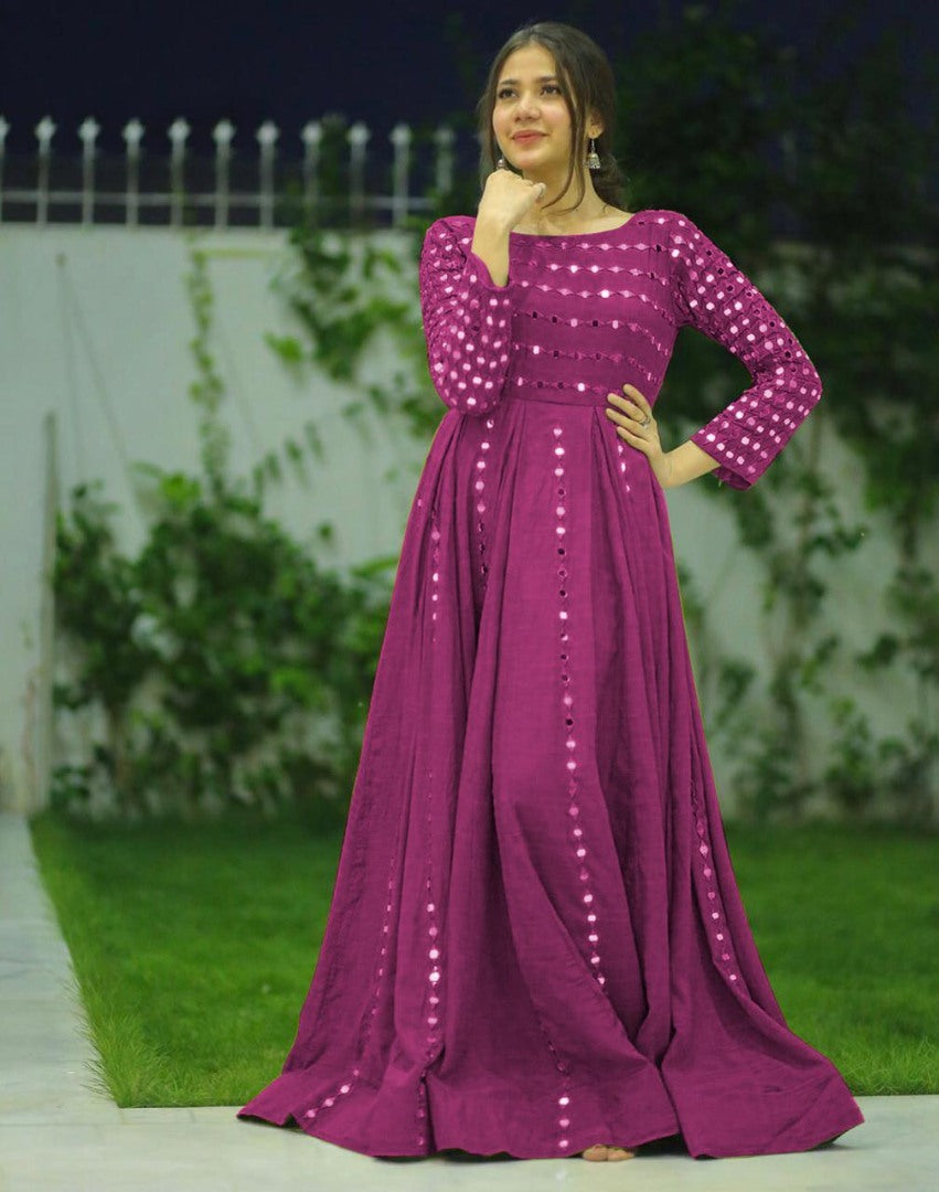 Beautiful banglory satin partywear gown