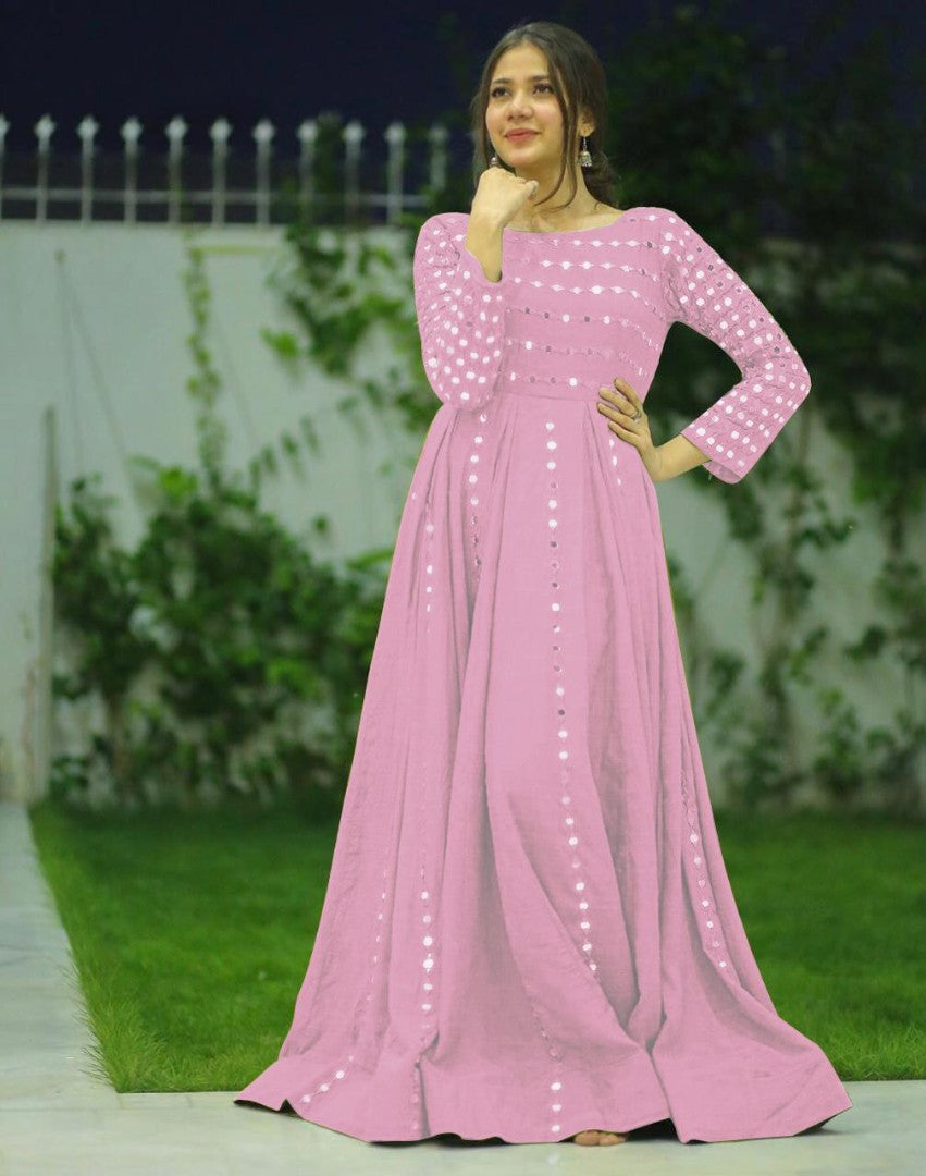 Beautiful banglory satin partywear gown