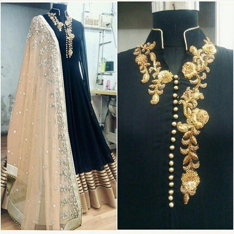 Beautiful Black embroidered Ceremonial Anarkali Suit