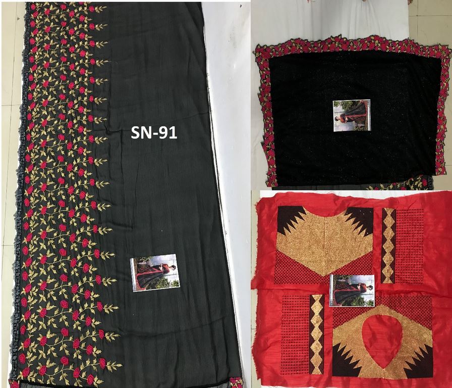 Beautiful black embroidered ceremonial saree