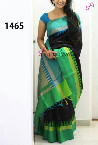 Beautiful Black Printed Festival Saree