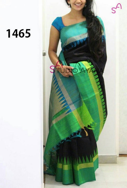 Beautiful Black Printed Festival Saree