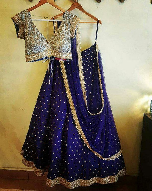 Beautiful Blue embroidered Wedding lehenga