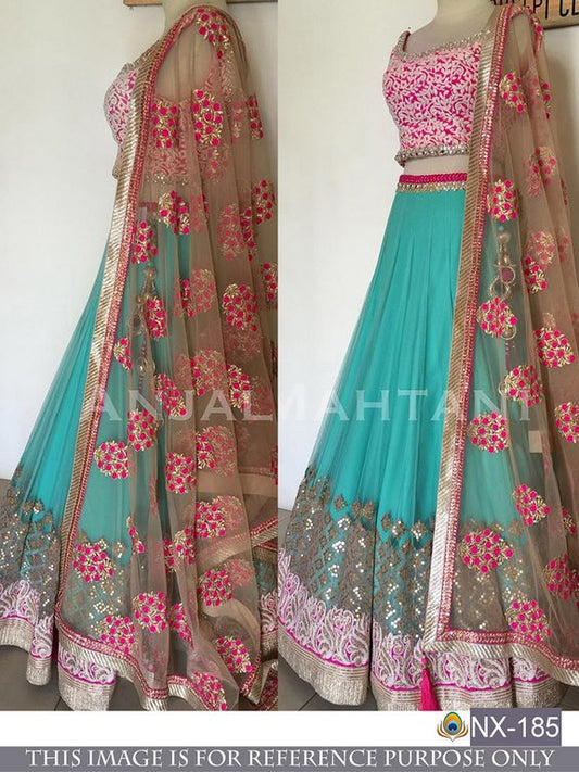 Beautiful designer heavy embroidered rama wedding lehenga