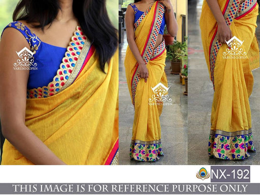 Beautiful designer yellow embroidered ceremonial saree