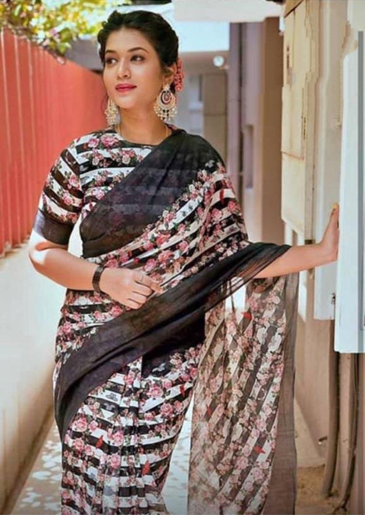 Beautiful digital printed Georgette saree