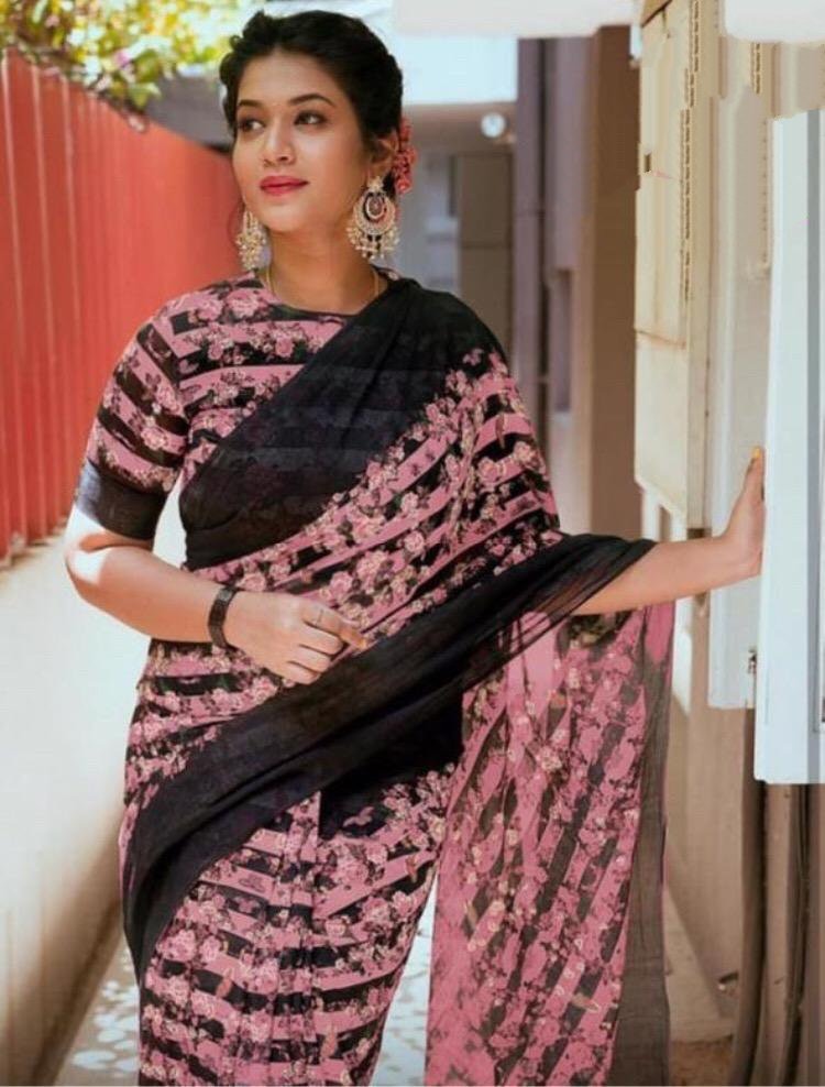 Beautiful digital printed Georgette saree