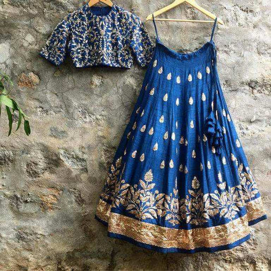 Beautiful embroidered blue lehenga