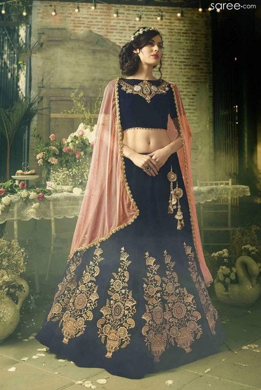 Beautiful embroidered blue lehenga