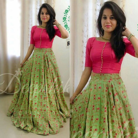 Beautiful green embroidered lehenga