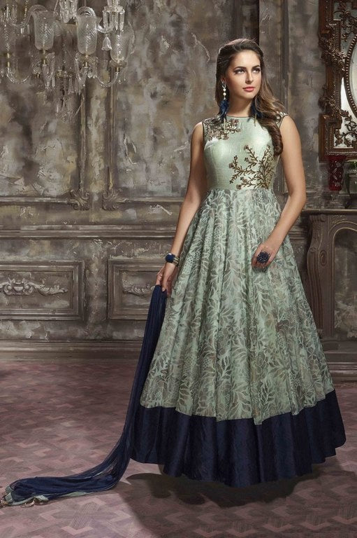 Beautiful hand worked green ceremonial gown