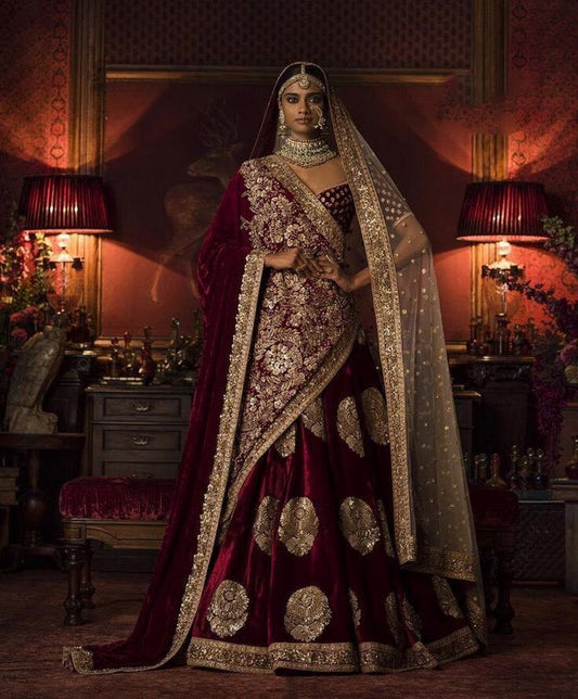 Beautiful heavy embroidered Bridal lehenga