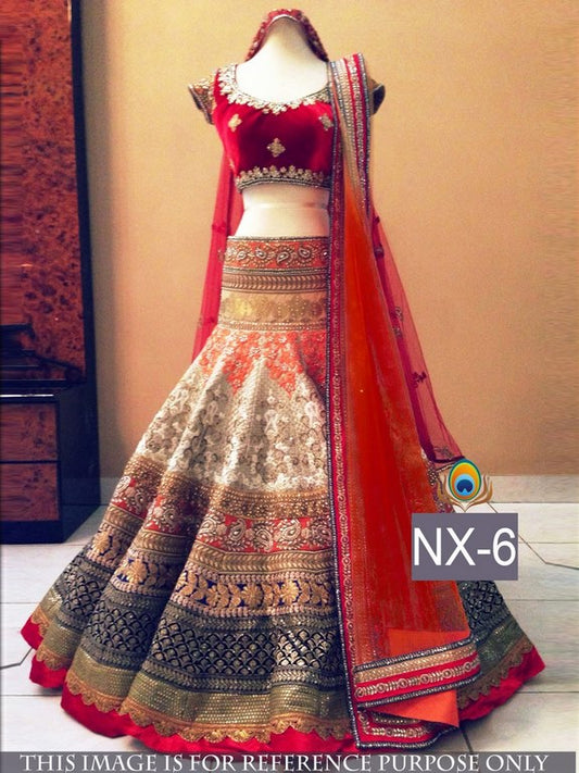 beautiful heavy thread and handwork bridal lehenga