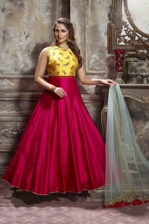 Beautiful malbari silk pink wedding gown