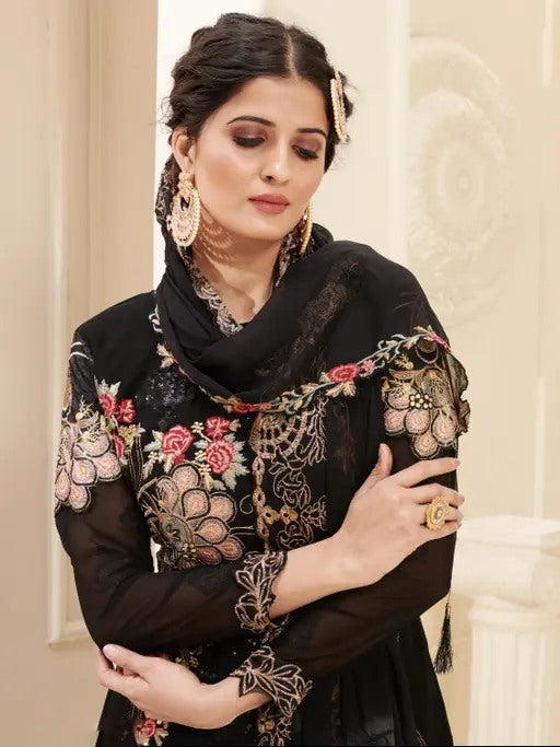 Black Georgette Pakistani Suit