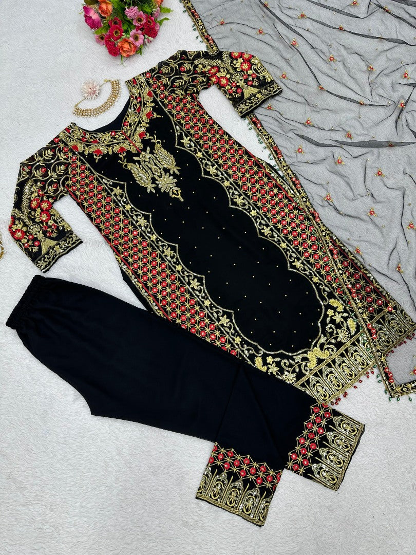 Black heavy designer work eid special salwar suit