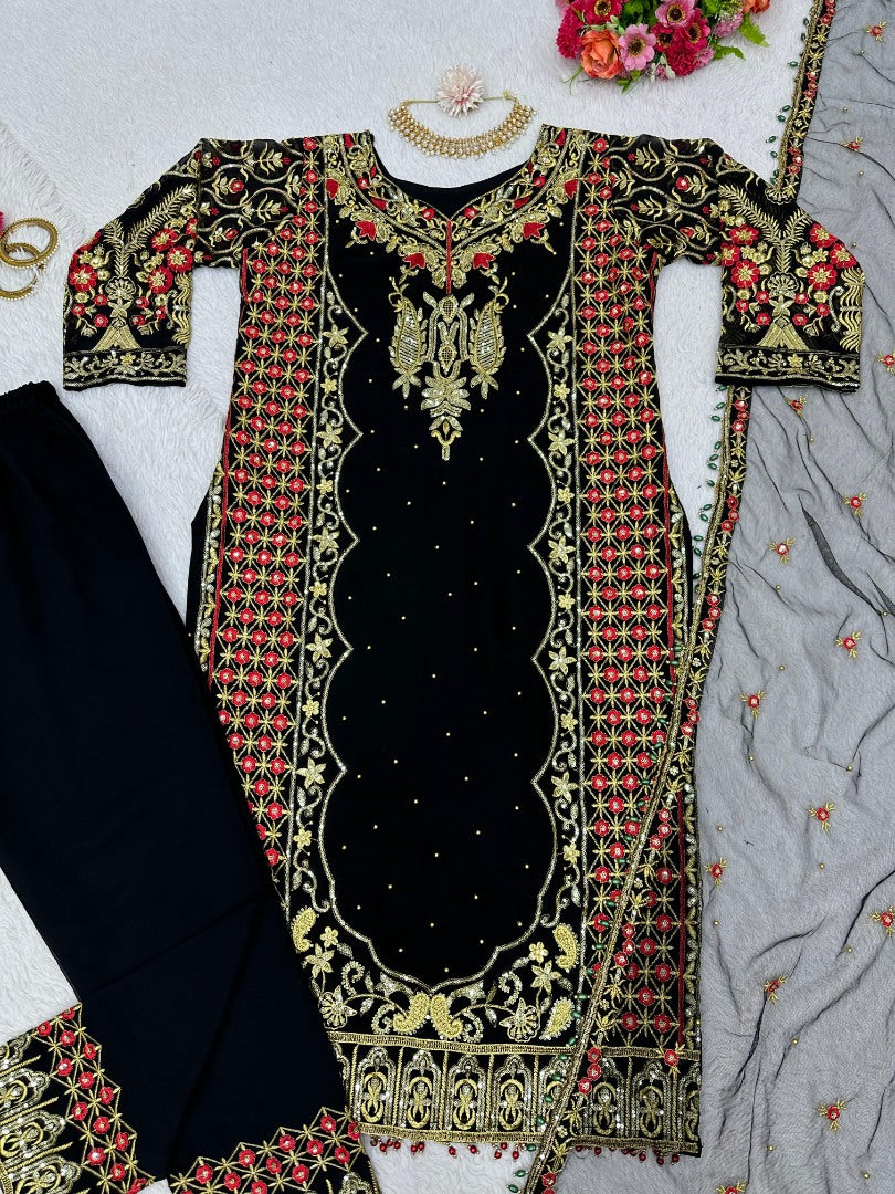 Black heavy designer work eid special salwar suit