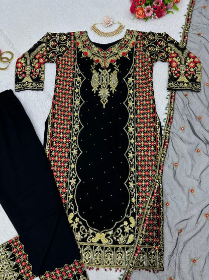 Black heavy designer work eid special salwar suit