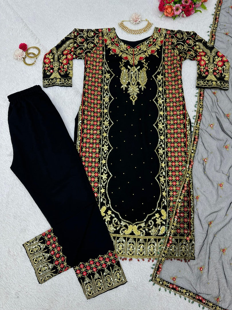 Black heavy designer work eid special salwar suit