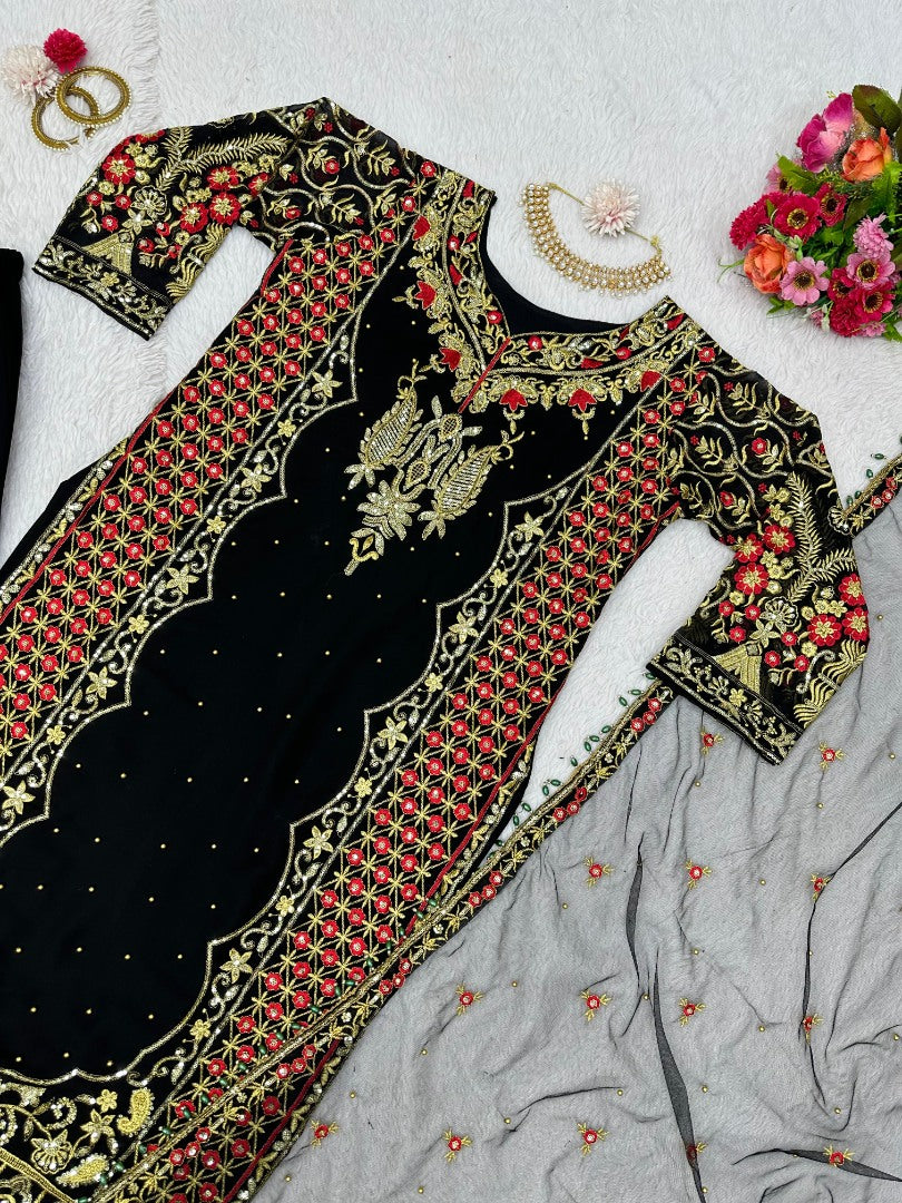 Black heavy designer work eid special salwar suit