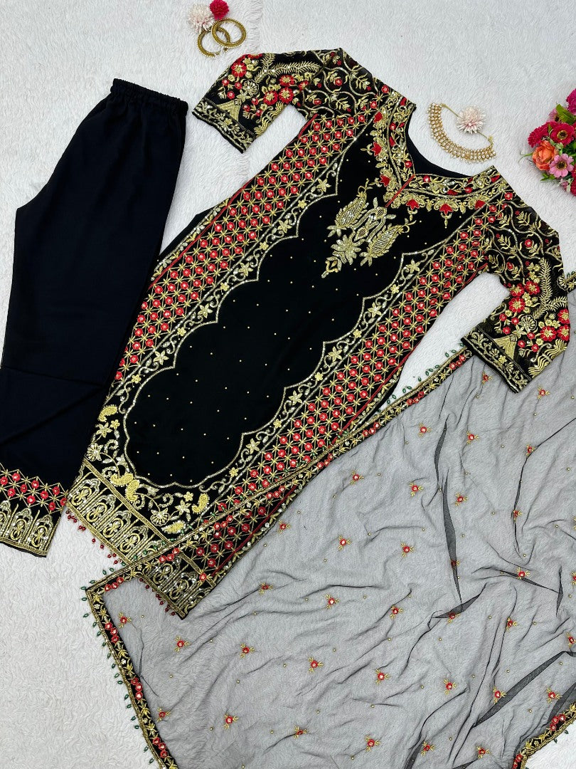 Black heavy designer work eid special salwar suit