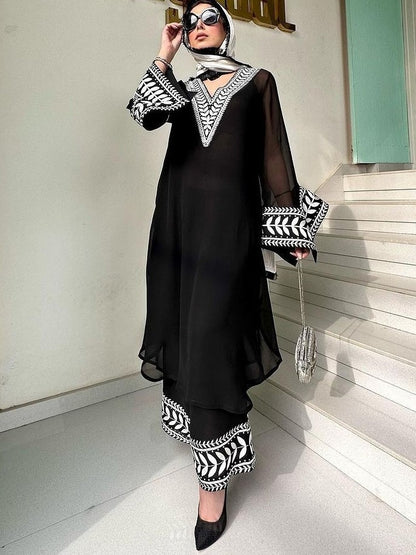 Black stylish eid special palazzo suit