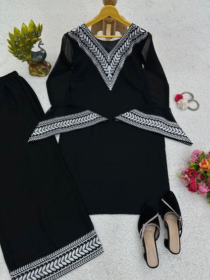 Black stylish eid special palazzo suit