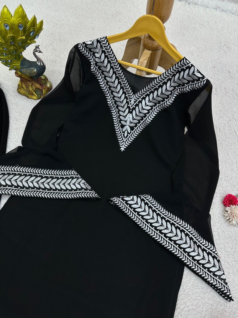 Black stylish eid special palazzo suit