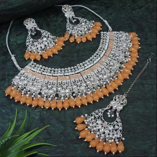 Bridal Necklace kundan brass Jewelry Set