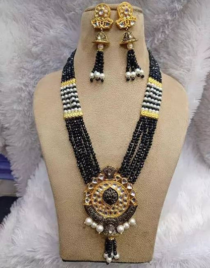 Gold plated pearls jewellery set