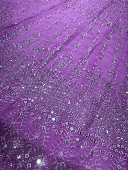 Light purple georgette heavy embroidered wedding lehenga choli