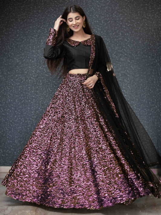 Light purple heavy sequence work designer lehenga choli