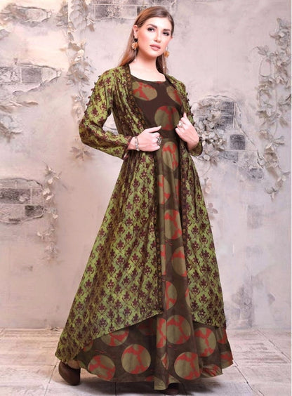 multicolor pure chanderi printed long kurti