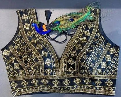 Phantom silk zari thread embroidery work blouse