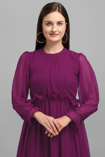 Purple georgette casual kurti