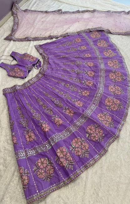 Purple heavy work designer wedding lehenga choli